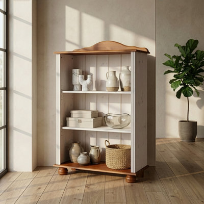 Mette 116cm H x 77cm W Solid Wood Standard Bookcase