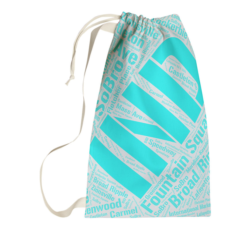 Laundry Hamper with Handles, Cyan, Large (36" H x 28" W x 1.5" D), Indianapolis