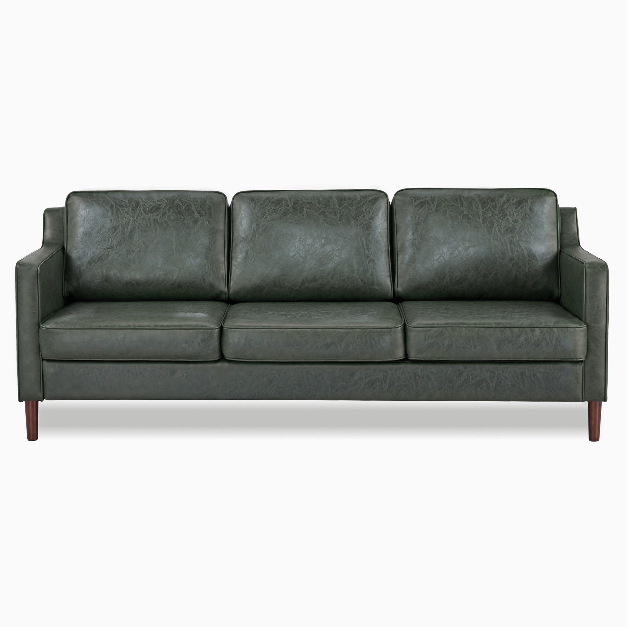 Ebern Designs Keven 81'' Faux Leather Square Arms CAL117 Compliant Sofa ...