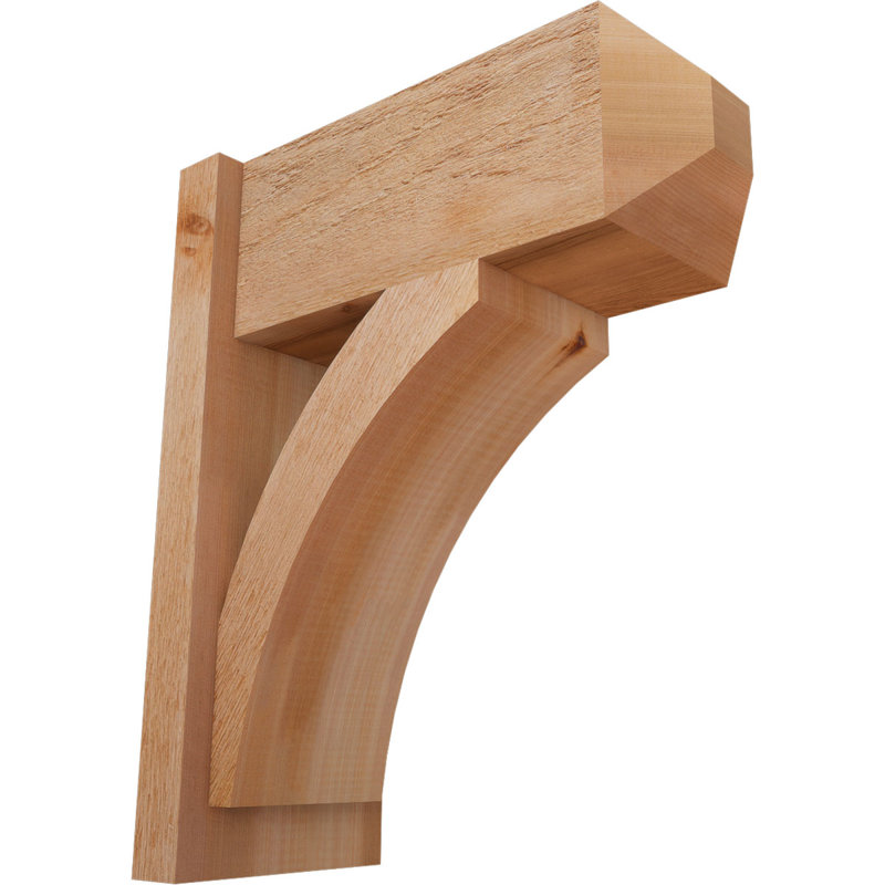 Thorton Craftsman Rustic Wood Outlooker,  18" D x 22" H , 8" W Western Red Cedar (Rough Sawn)