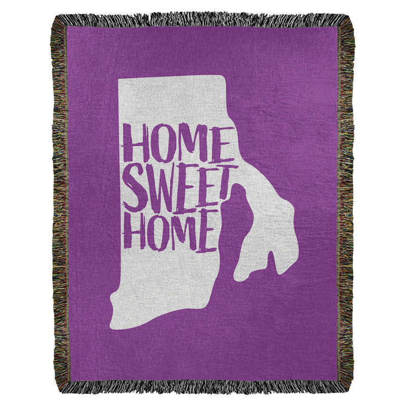 Jeté en coton tissé à la maison rhode island, l 37 po x L 52 po, Violet