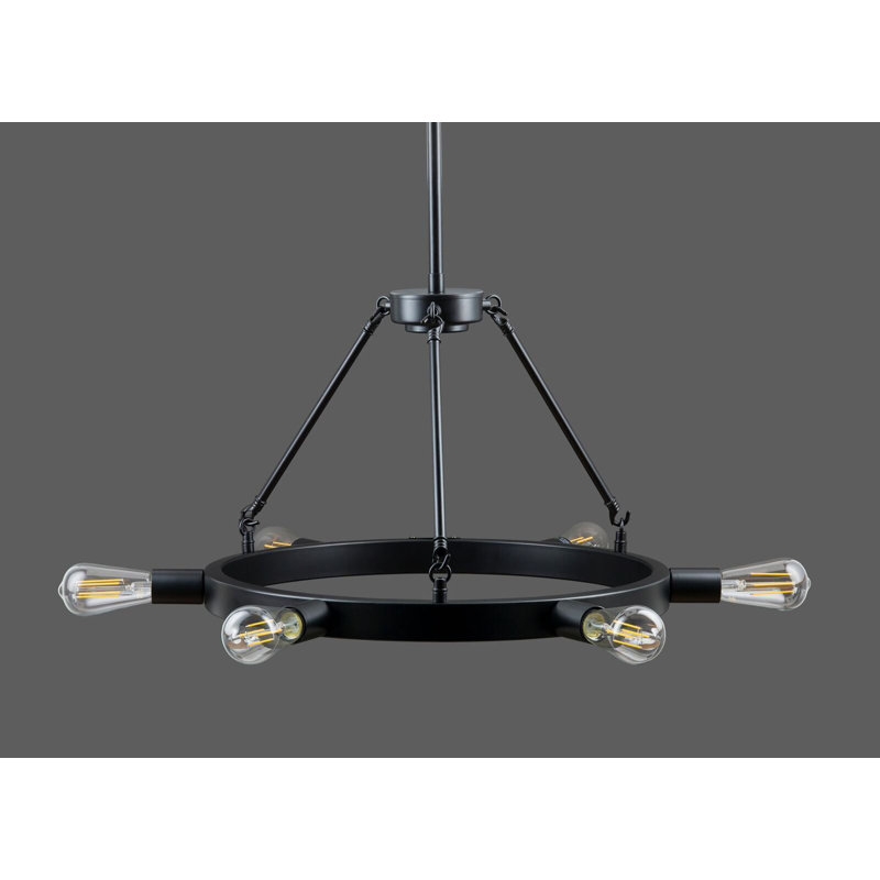 Lustre de roue de wagon à 6 lumières unique Sizer
