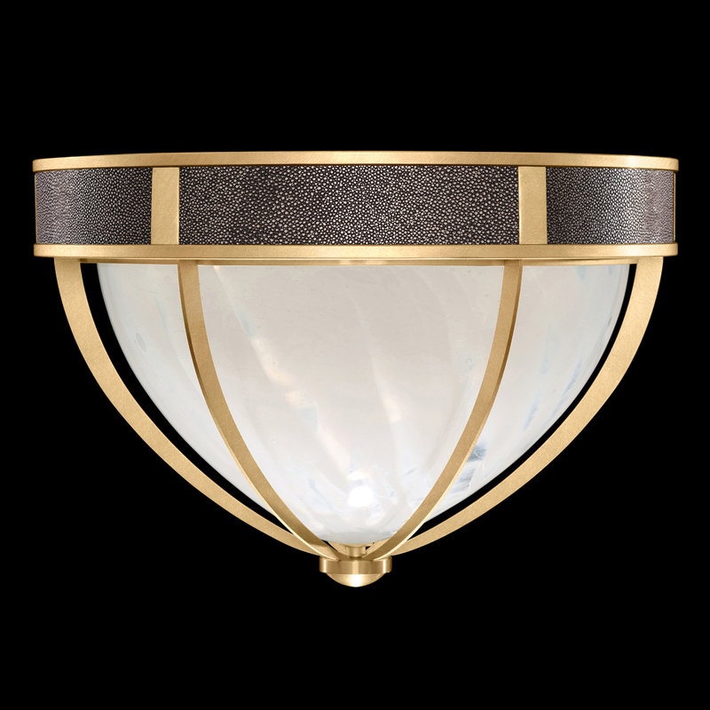 Mirage Glass Flush Mount, Standard Gold Leaf/Brass, Pebble