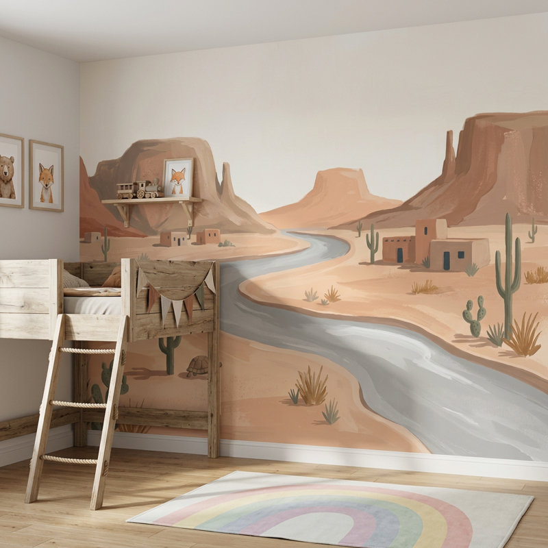 Papier peint paysage désertique de style sud-ouest amovible Mesas And Buttes, Non tissé, 120 po x 96 po