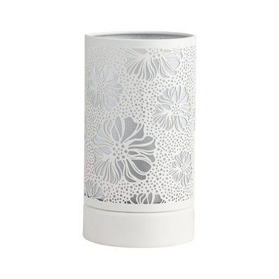 Lampe tactile / brûleur à mazout 7 po Eeli - fleur blanche
