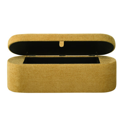 Banc de rangement 1 pièce élégant et fonctionnel en or avec compartiment caché, assise moelleuse et base en bois pour les espaces de vie de la chambre à coucher