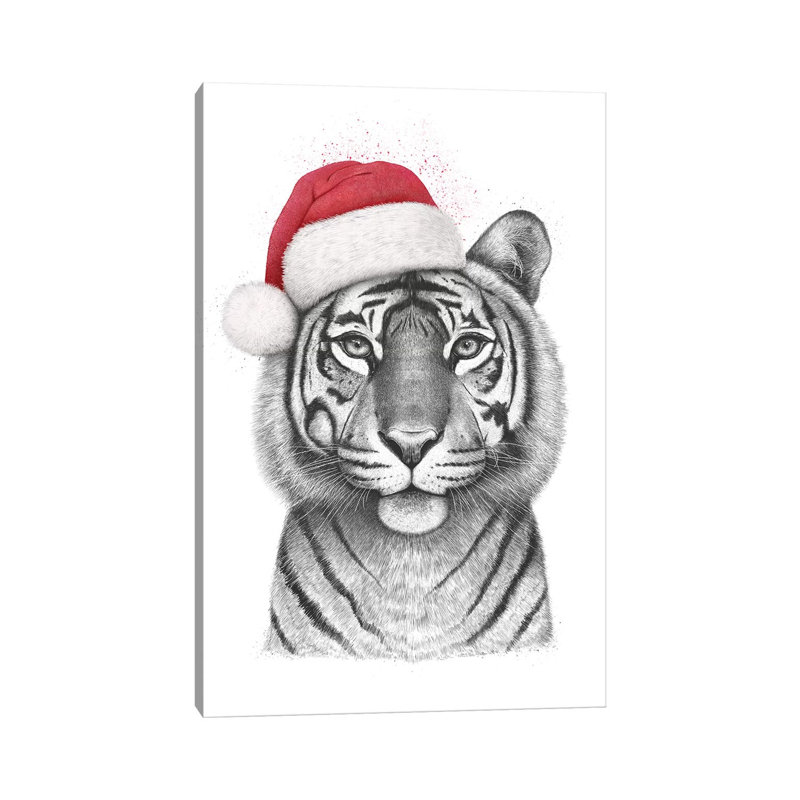 Christmas Tigress by Valeriya Korenkova - Wrapped Canvas Gallery-Wrapped Canvas Giclée, 45.72cm H x 30.48cm W
