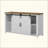 Farmhouse Sideboard Buffet Cabinet with Sliding Barn Doors, 4 Drawers, Built-in Power Outlet, Wood Storage Table with Anti-Slip Foot Pads for Kitchen, Dining Room, Living Room-368182538