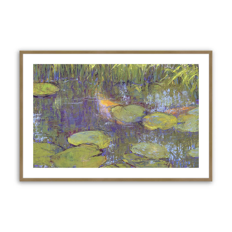 «Game of Shadows» encadré sur papier par Carol Strock Wasson, Or brossé, H 12,25 po x l 15,25 po x P 1,25 po