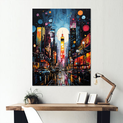 New York City Time Square Lights I - art mural en métal New York City
