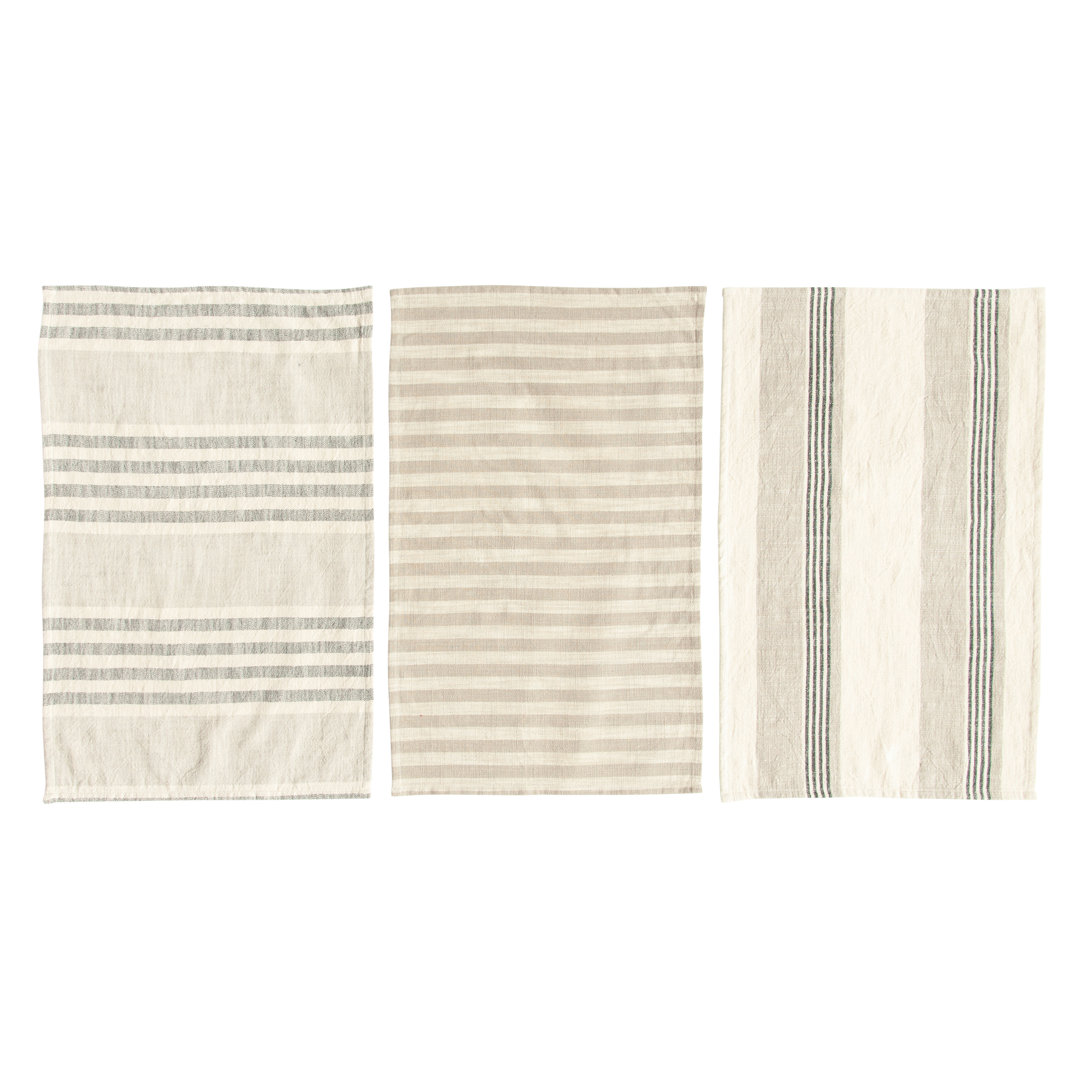 Cotton Stripe Jacquard Tea Towel Kitchen Towel Beachcrest Home™