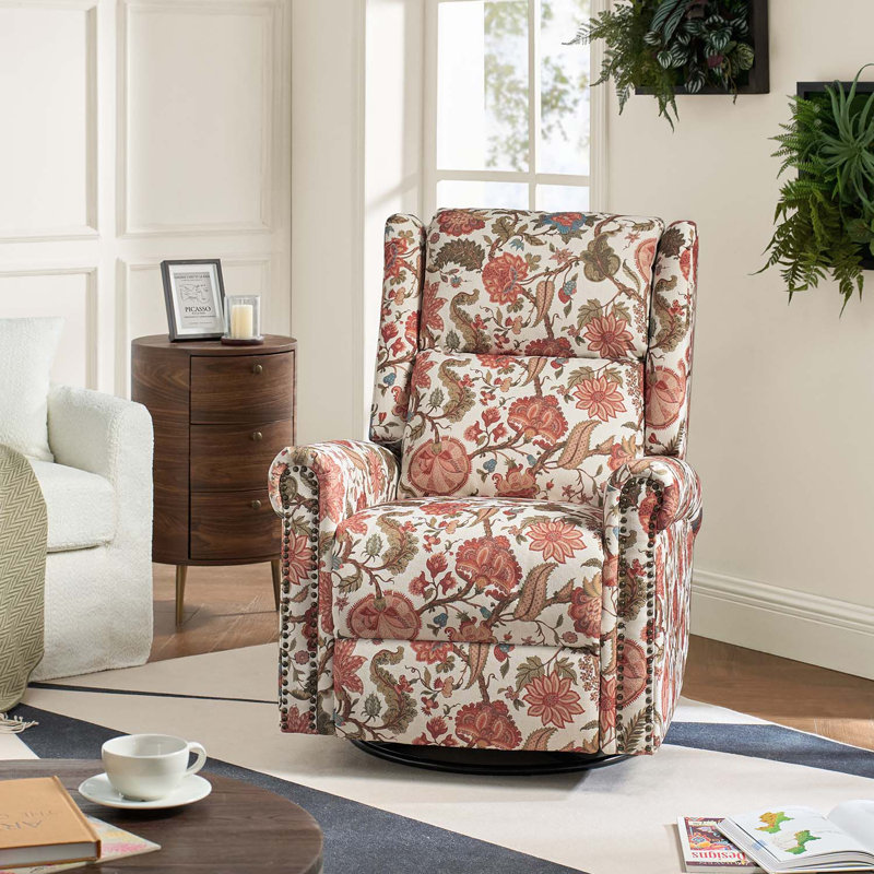 Fauteuil inclinable et berçant Alyissa, Polyester rouge