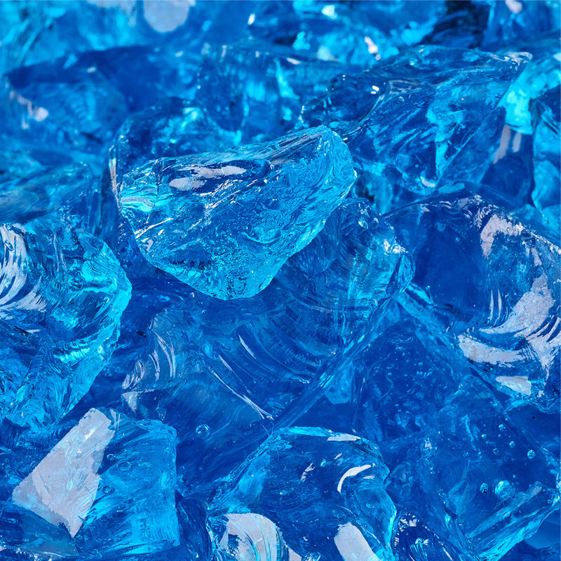 Bermuda Blue Crushed Fire Glass for Fire Pits and Fireplaces