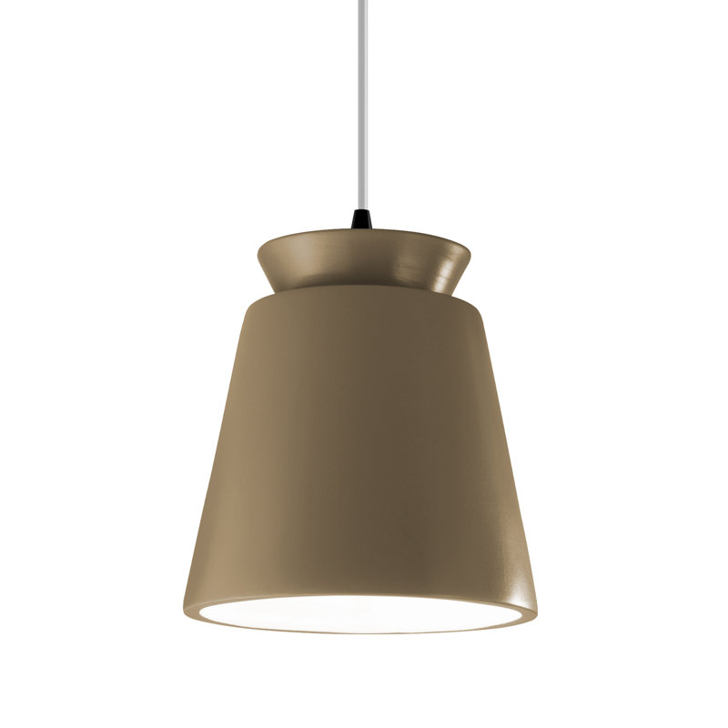 Logan 1 - Light Single Cone Pendant, Matte Black, Adobe, LED (Integrated)