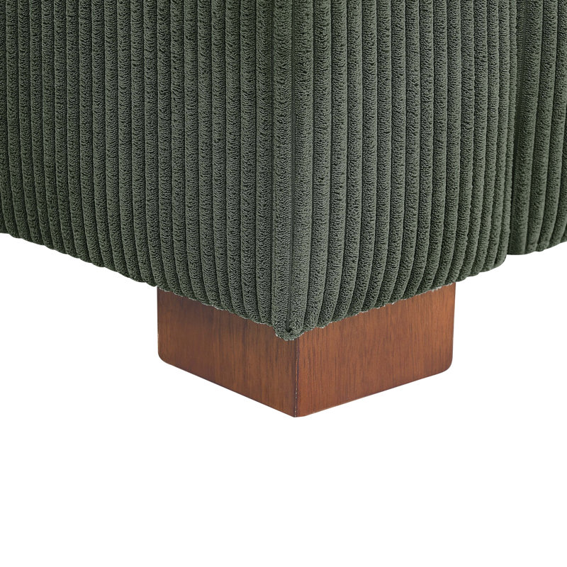 7-Pieces Modular Sofa Bed, 34.00" H x 159.50" W x 123.50" D, Green Corduroy