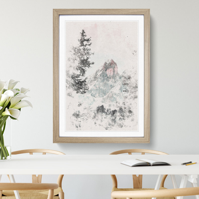 Mountain Peak - Picture Frame Painting Print, 33cm H x 24cm W x 2cm D, Oak Framed