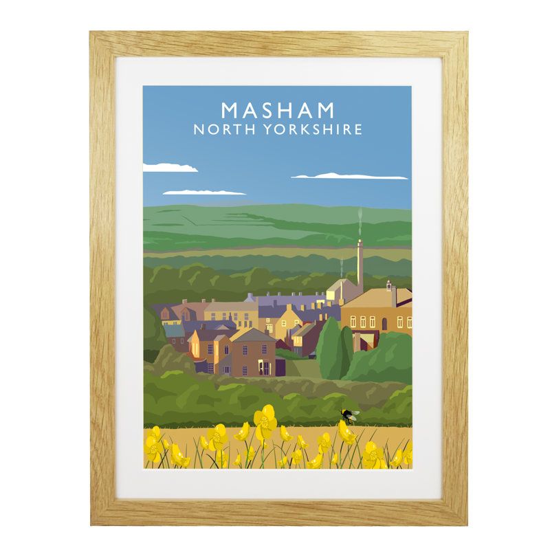 Masham by Richard O'Neil - Print, Oak Wood Frame, 43.5 cm H x 33.5 cm W x 2.2 cm D