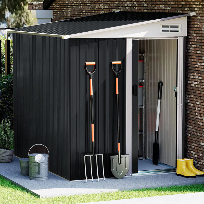 Azzahra 7ft. W x 5ft D Zinc Steel Tod Shed