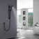 Adjustable Bathtub Shower Faucet Set, Slide Bar Shower System with Handheld Shower Head Set