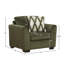 Fauteuil de salon Roundhill Furniture Marvella avec revêtement en chenille Mosswood et coussin décoratif texturé