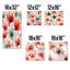 Élégant motif floral rouge - ensemble de 5 décorations murales florales-103335038