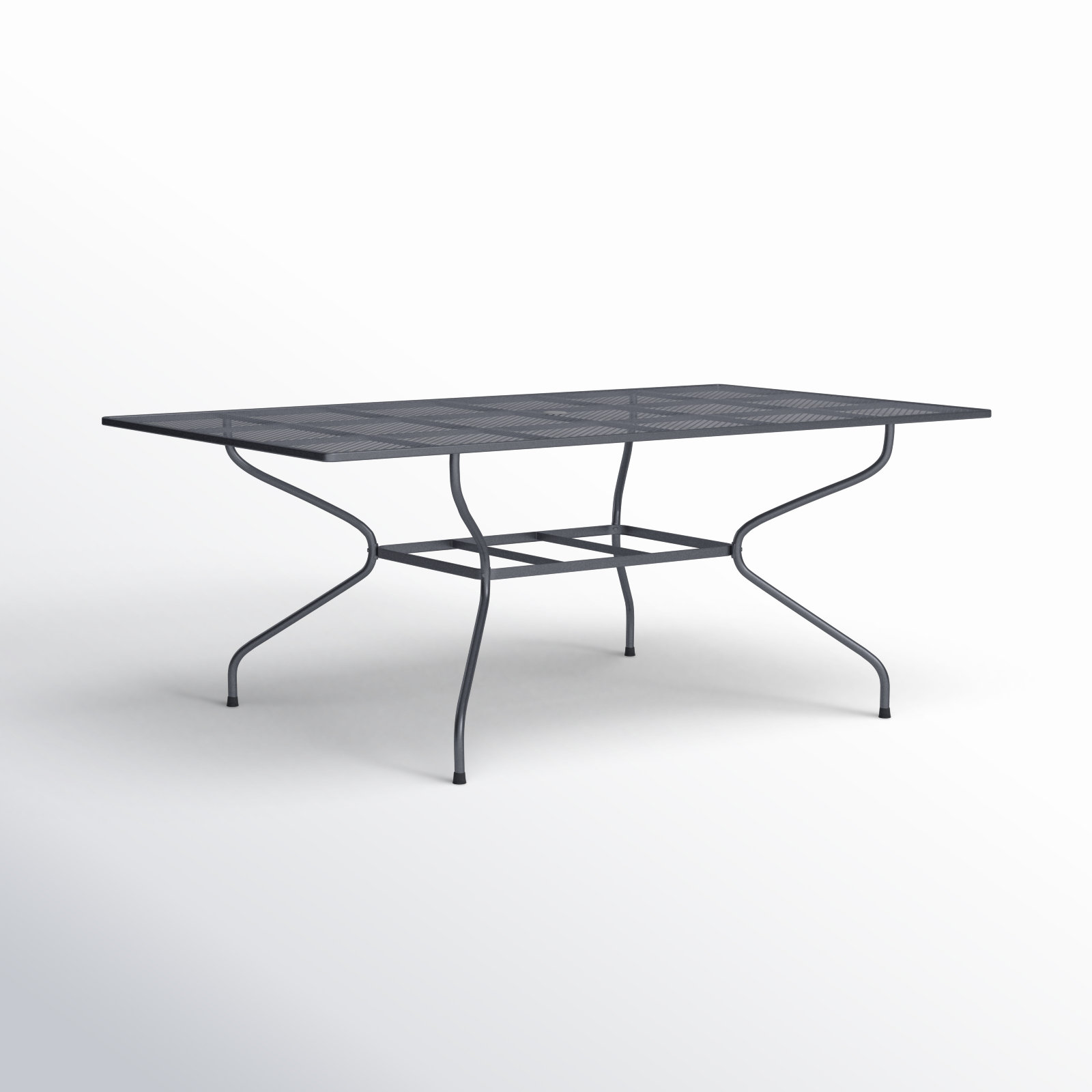 Waynesboro 75'' Metal Outdoor Dining Table, Gray
