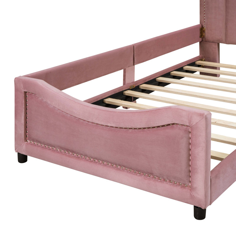 Twin Size Upholstered Daybed, Pink