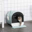 Bac à litière couvert pour chats d'intérieur 17 po x 17 po x 18,5 po avec plateau amovible, pelle et filtre à odeurs