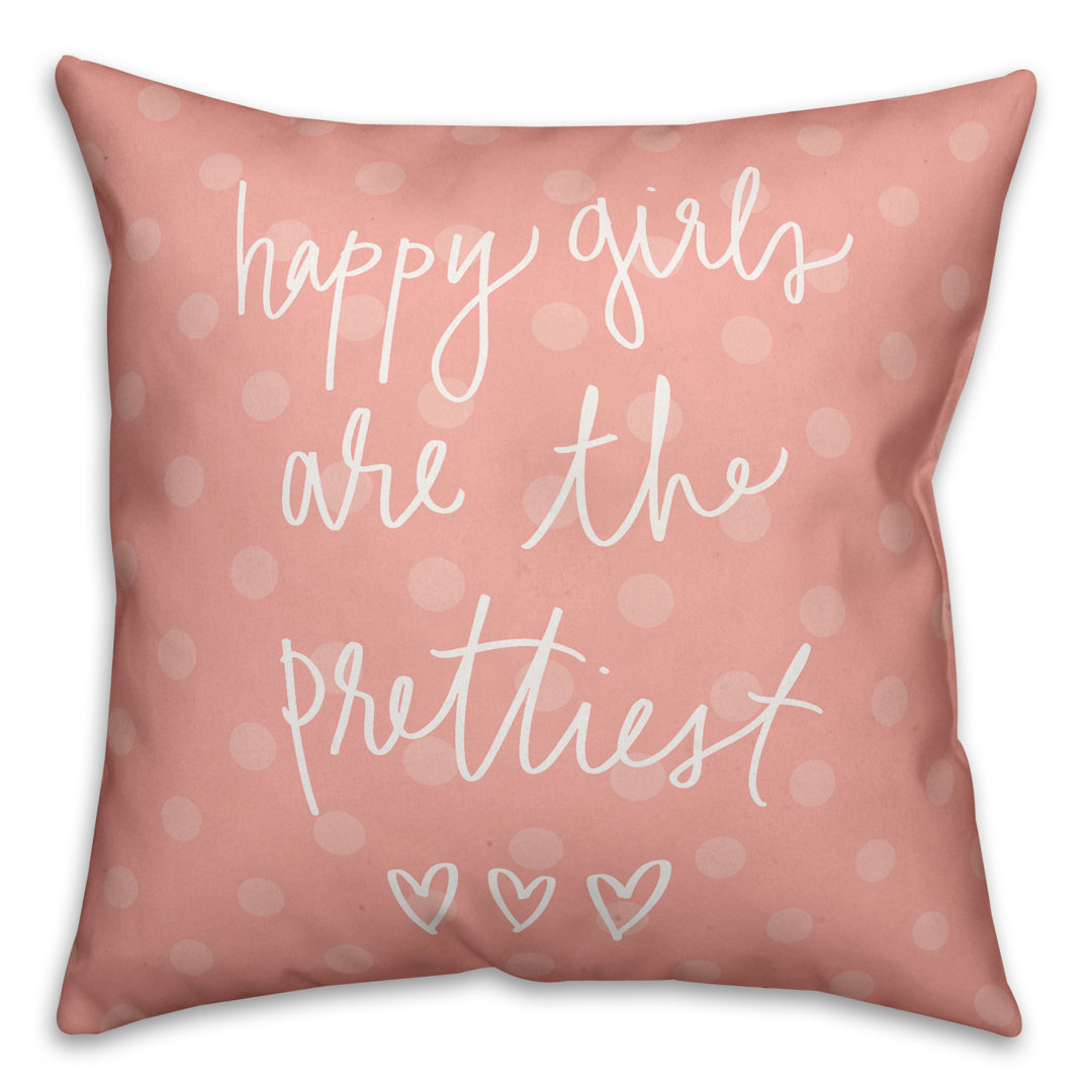  Happy Girls Are The Prettiest Polka Dot Throw Pillow Designs Direct Creative Group