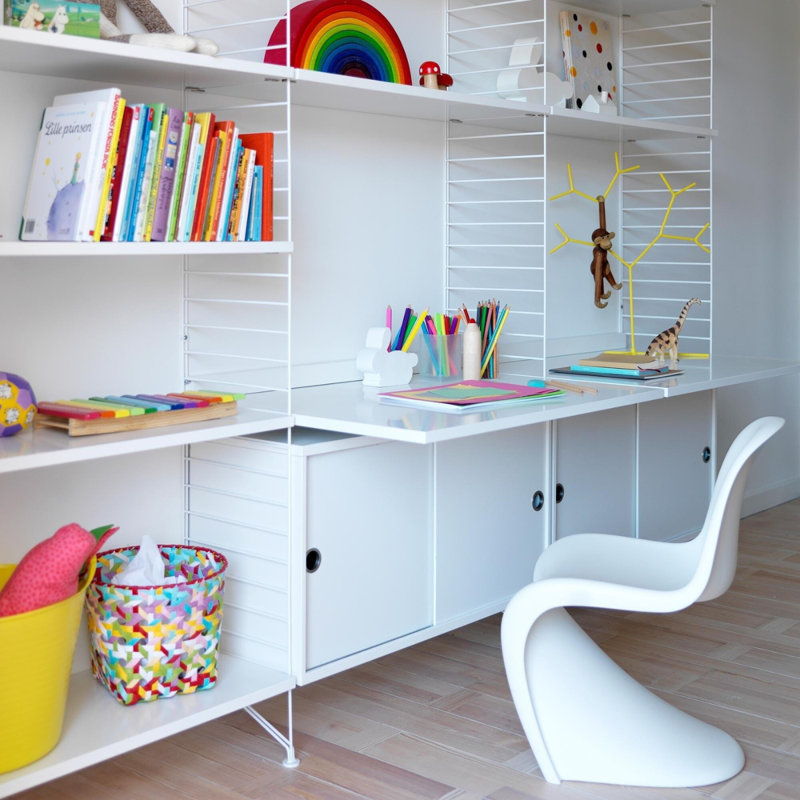 Chaise pour enfant en plastique Momo, Blanc