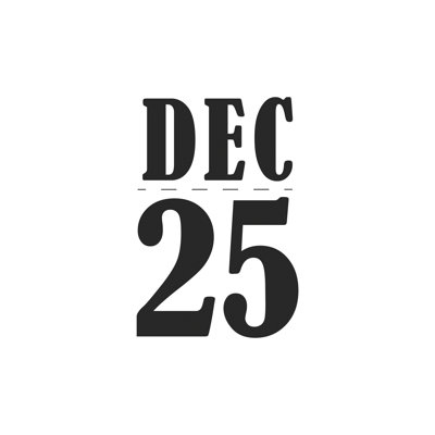 Calender Dec 25 1 Piece Wrapped Canvas Wall Art