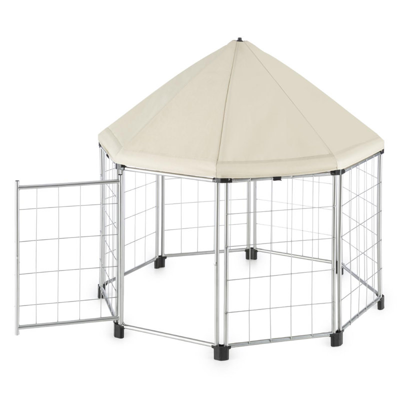 Fort 91cm H Metal Exercise Pen, Beige