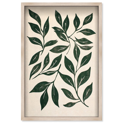 Oliver Gal Leaf Linen II Floral and Botanical - Luxury Shadowbox Framed Wall Art