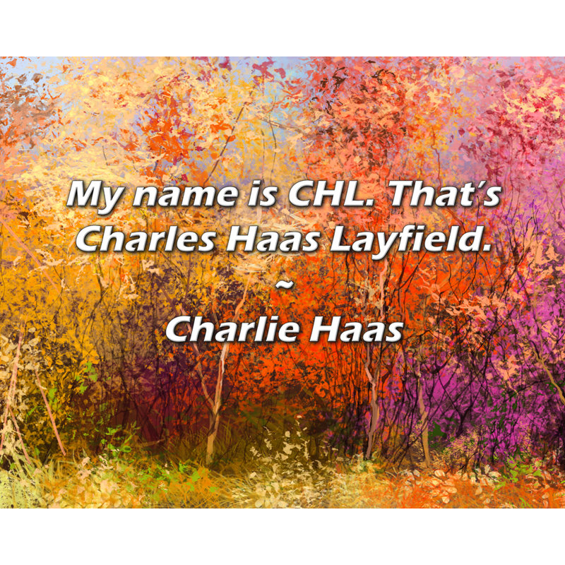 Citation de Charlie Haas: Mon nom est CHL. C'est Charles Haas Layfield., H 15 po x l 18 po