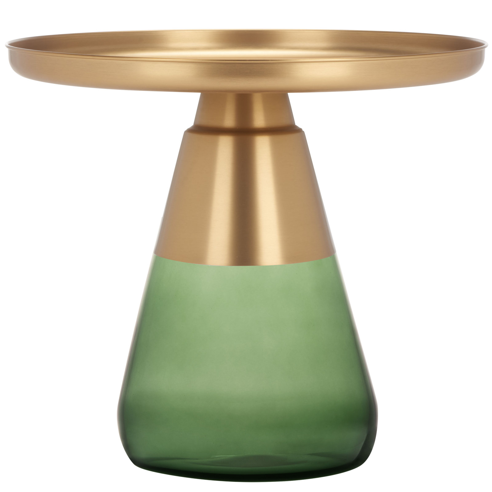 End Table, Green, Antique Brass