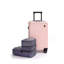 19" +3Pc Lining Storage Bag Three-Piece Carry On Luggage,Suitcases With Wheels,ABS Lightweight Carry On Suitcase,Hard Shell Luggage PINK
