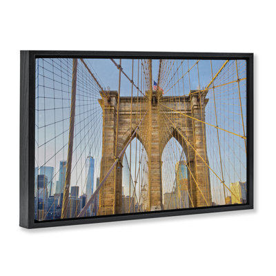 Industrial Bridge with American Flag Floating Frame, design by Seven Trees Design