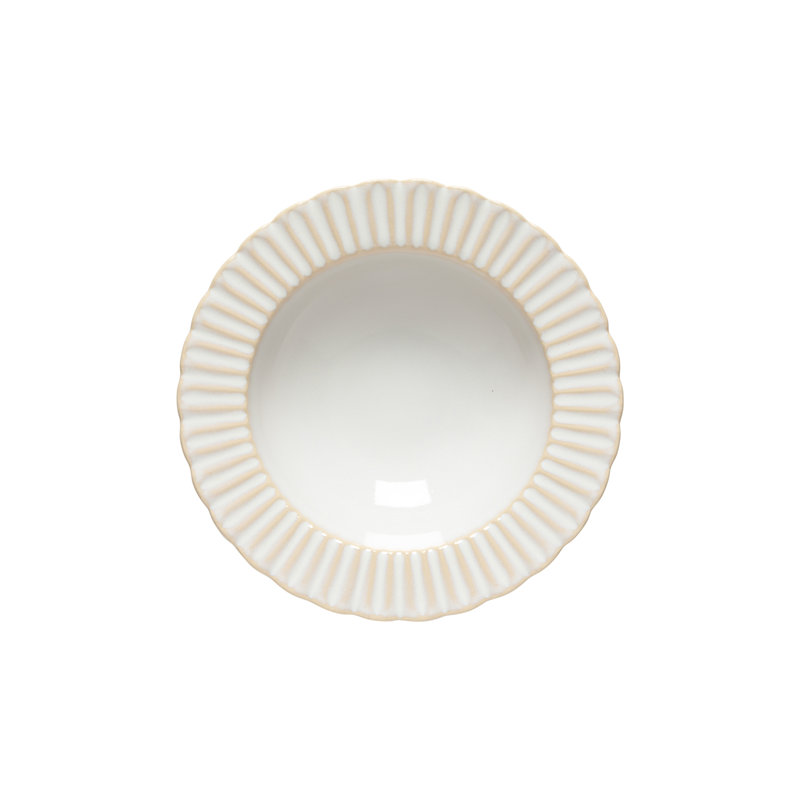 Cristal Handmade Stoneware Pasta Plate, Gray