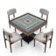 Table de mahjong automatique ultra-mince avec 4 chaises d'appoint rembourrées Ellis, mobile et pliable-133587727