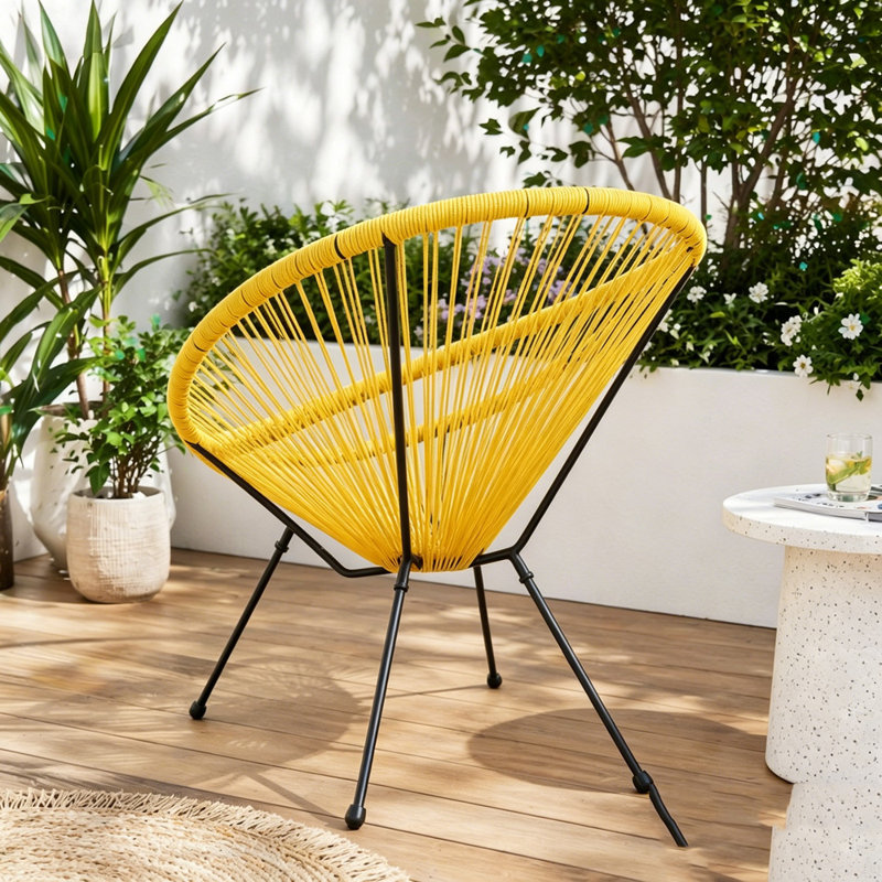 Ensemble de chaise longue de patio, Jaune