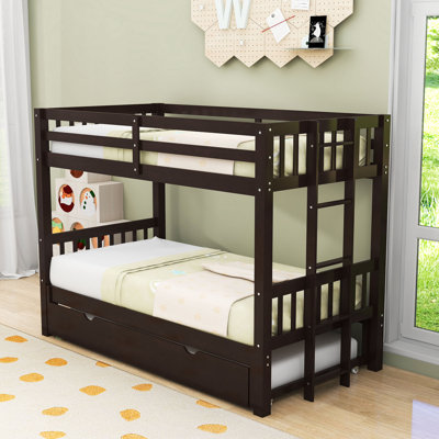 Edette Kids Twin Over Twin Bunk Bed with Trundle