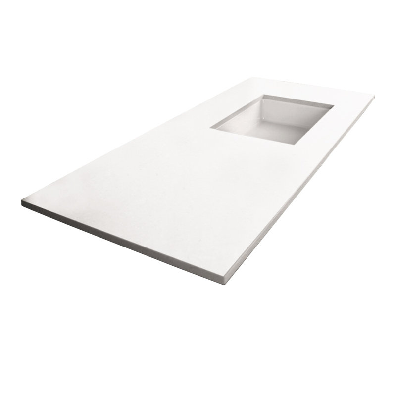 Stile 36'' W Single Stone Vanity Top, Polished White