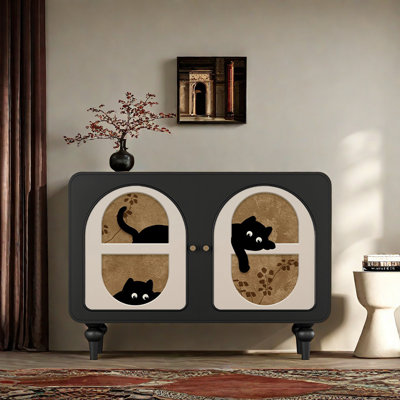 French Retro Accent Cabinet Solid Wood Accent Cabinet