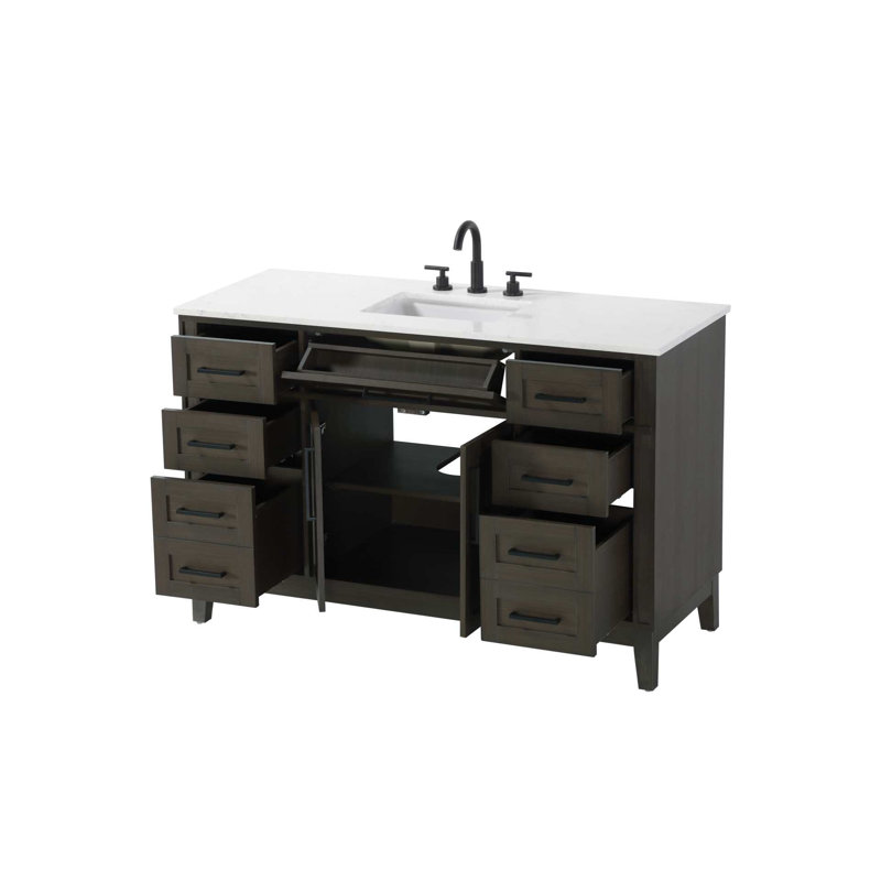 Meuble-lavabo simple 54 po brun moka, 54", Brun moka