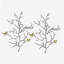 Ensemble de 2 sculptures murales en métal avec accents d'oiseaux 17 x 5,5 x 22 po