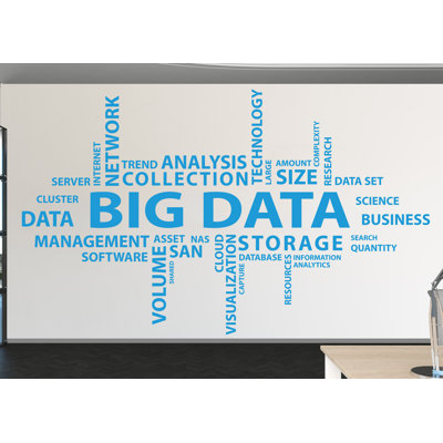 Big Data Wall Decal, Data Wall Vinyl, Office Wall Decor, Business Software Wall Sticker, Computer It Decor Office  1198DRS