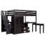 Lit mezzanine pleine grandeur pour les adolescents et les adolescents avec escaliers, bibliothèque, tiroirs, bureau et garde-robe - Luminaire de chambre à coucher optimisant l'espace-1175346943-1175346942