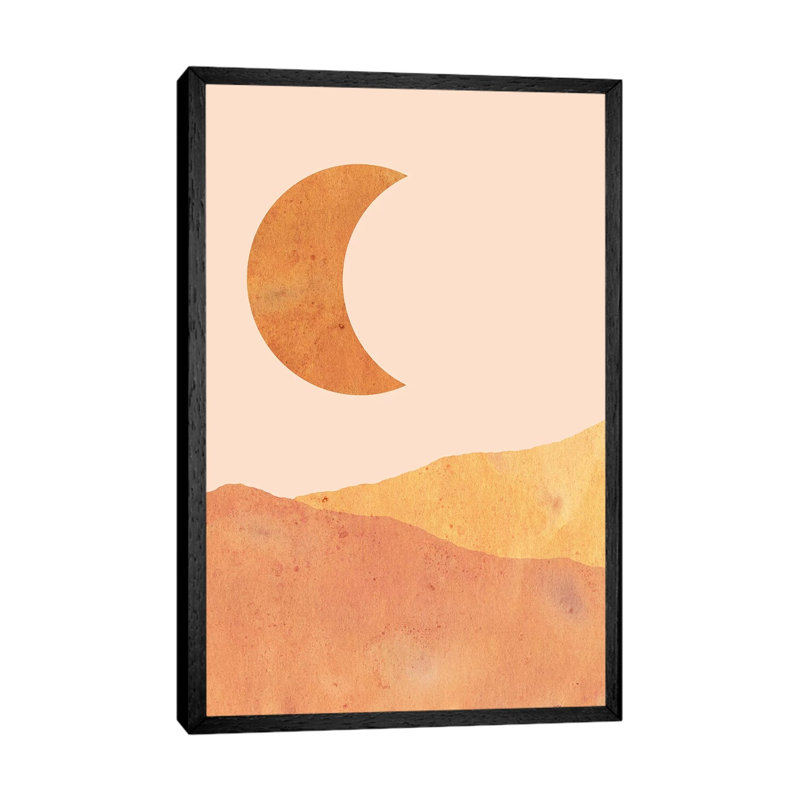 Crescent And Dunes by Whales Way - Print on Canvas, 101.6cm H x 66.04cm W x 3.81cm D, Black Framed