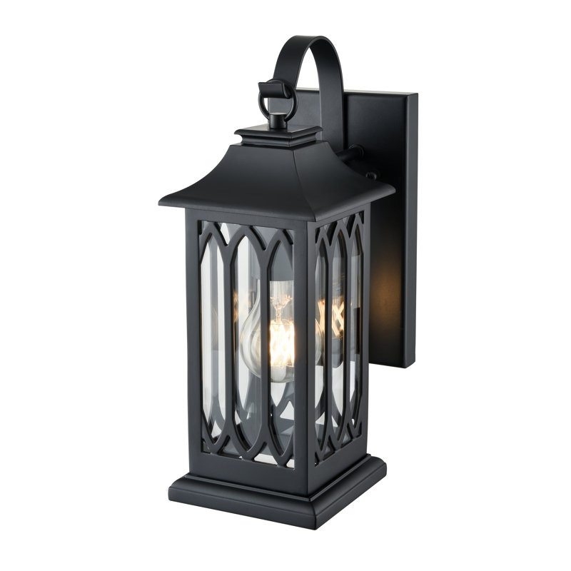 Applique murale d'extérieur 1 lumière Birch Lane ™ Edan en noir thermolaqué