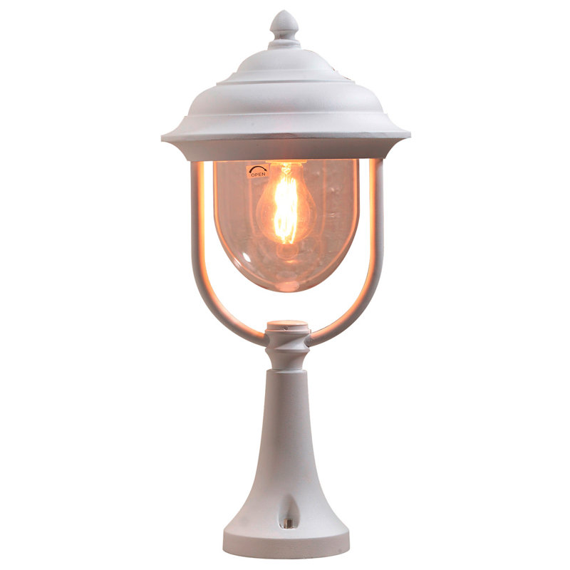 Parma Transparent Post Lantern, 54 cm H, White